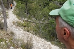 Jim Geiger hiking up the trail to Guadalupe Peak